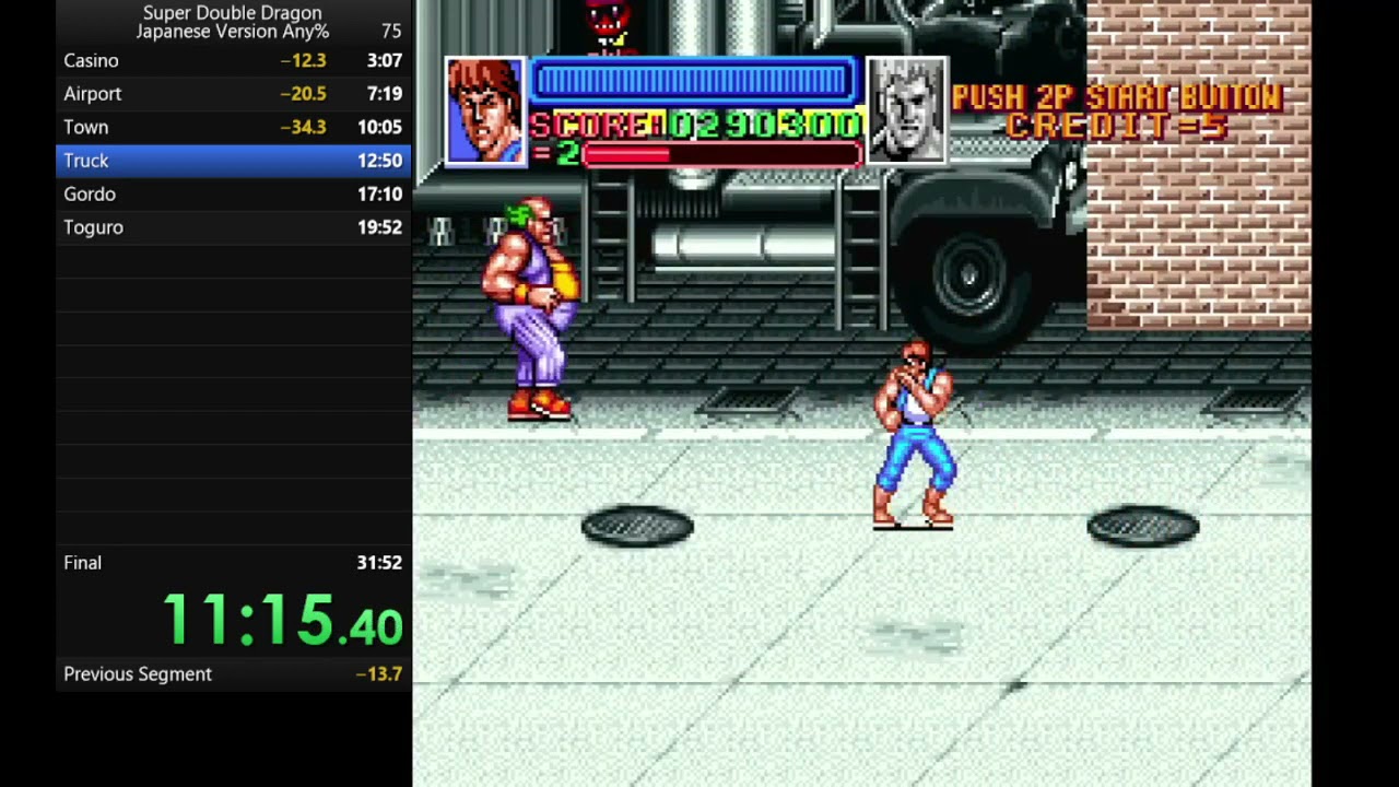 Super Double Dragon - Japanese Deathless Any % in 30m 11s