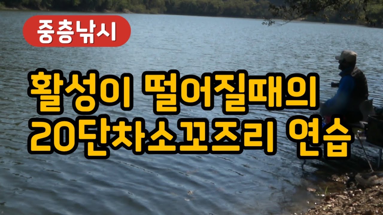 [중층낚시] 활성이 떨어질때의 20단차소꼬즈리 연습