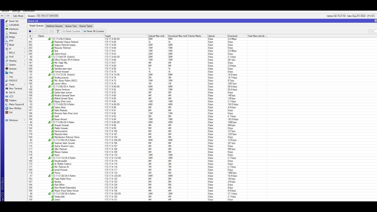 How to limit bandwidth on Interface Queue MikroTik Router