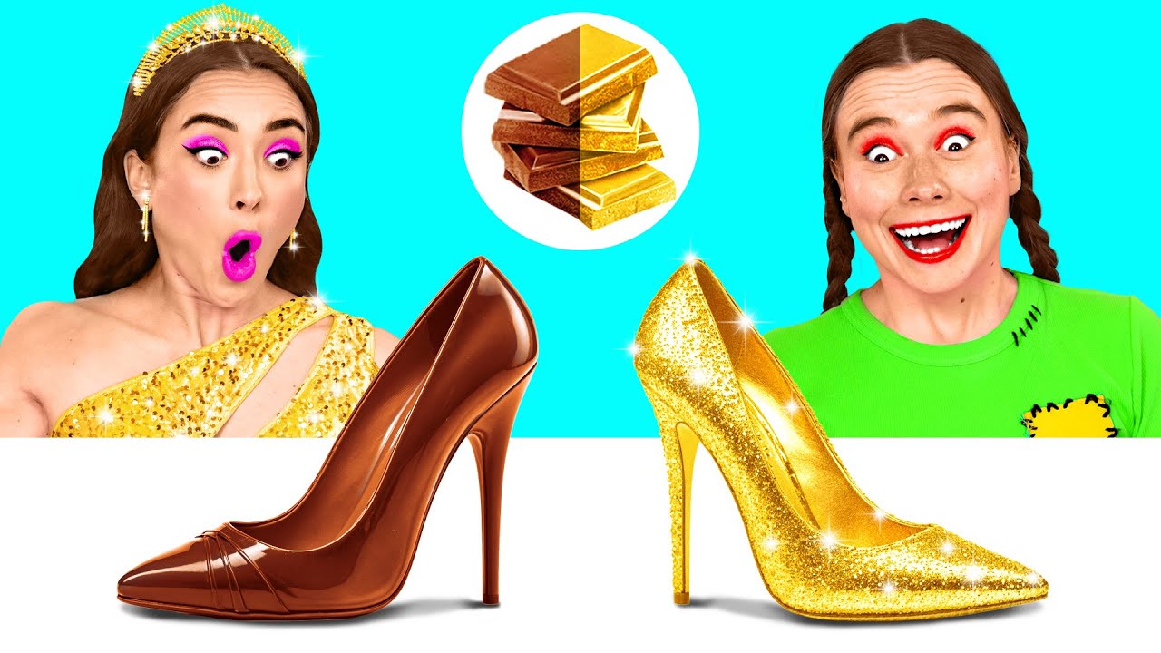 Челлендж. Шоколадная Еда vs Настоящая еда | Эпичная Битва с Едой от BaRaDa Challenge