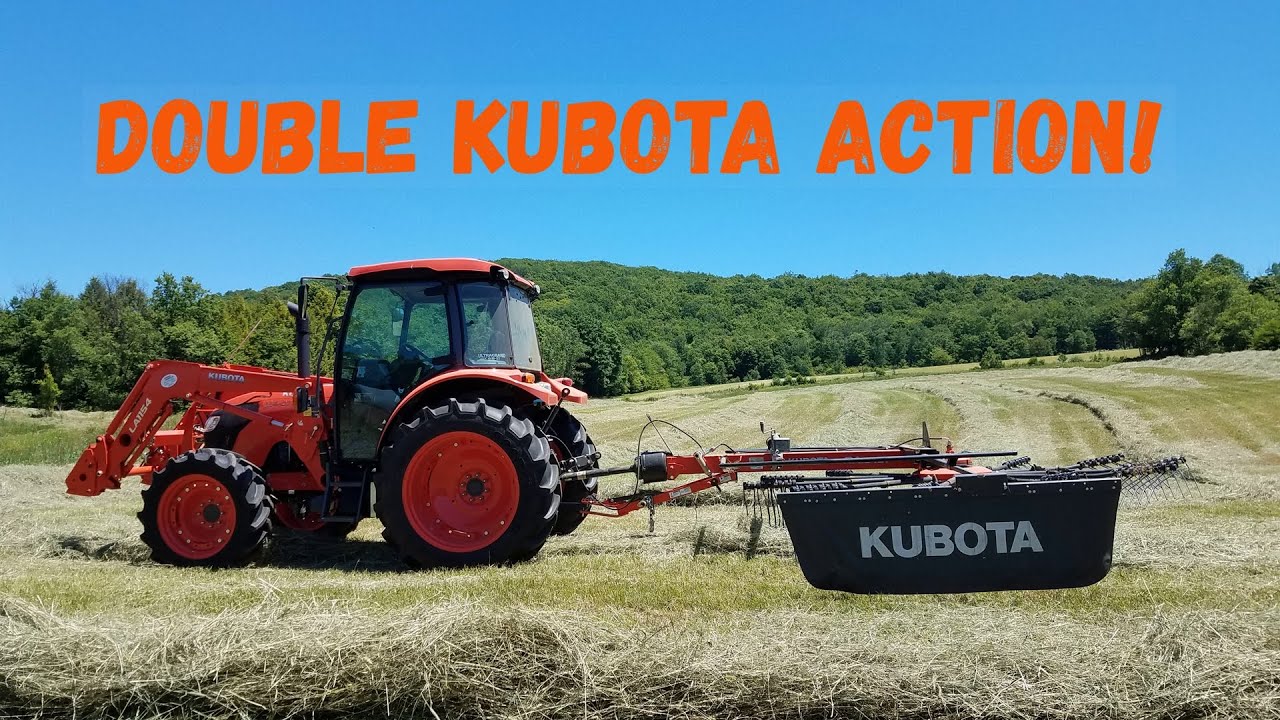 Kubota Rake And Kubota Tractor Raking Hay 2020!