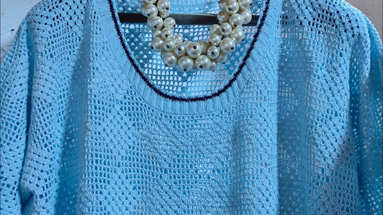 Простое хлопковое платье крючком, филейным вязанием.