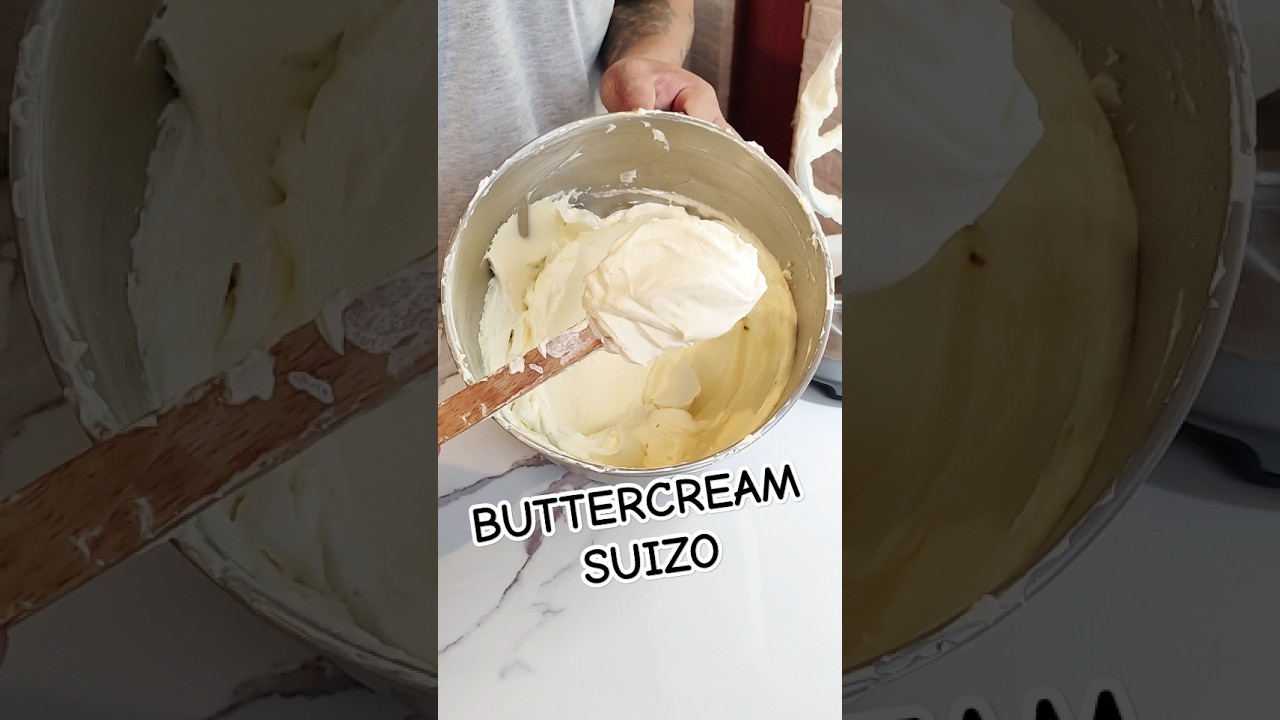 BUTTERCREAM DE MERENGUE SUIZO 😍 #recetas #recipe #reposteria #pastel #shorts