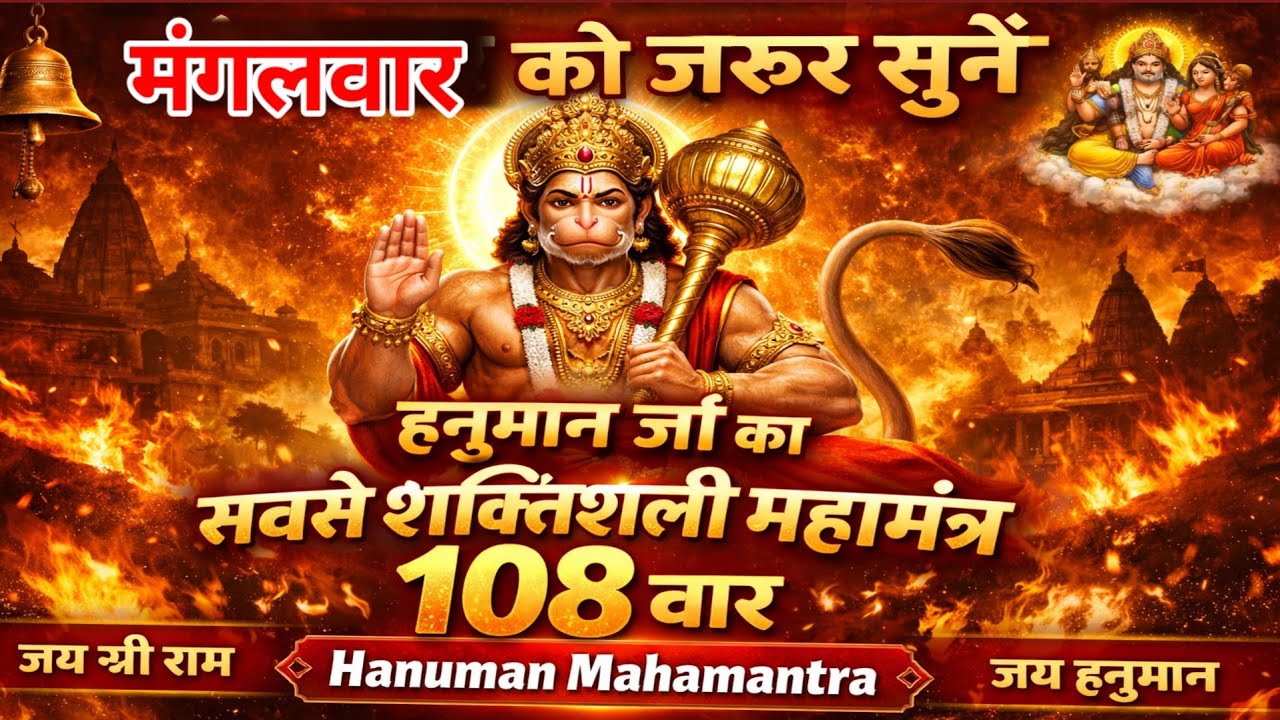 मंगलवार को जरूर सुनें | हनुमान जी का सबसे शक्तिशाली महामंत्र 108 बार | Hanuman Mahamantra 