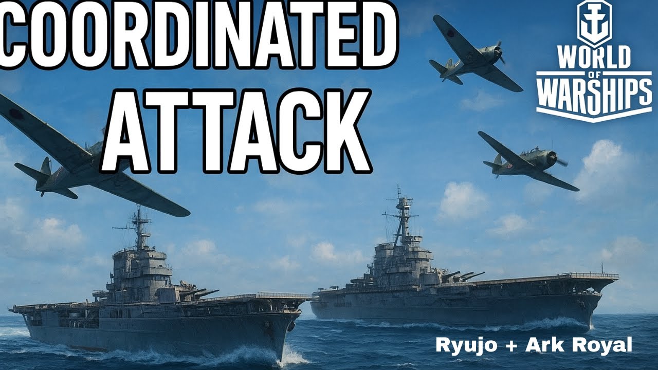 World of Warships Coordinated attack with double CVs