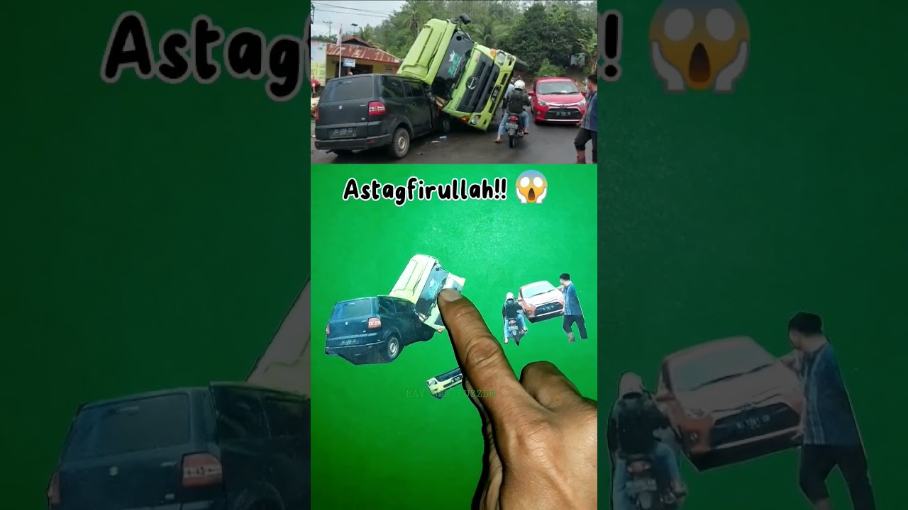 Astaghfirullah!! Truk terguling timpa mobil 😱 #shorts #accidenttruck