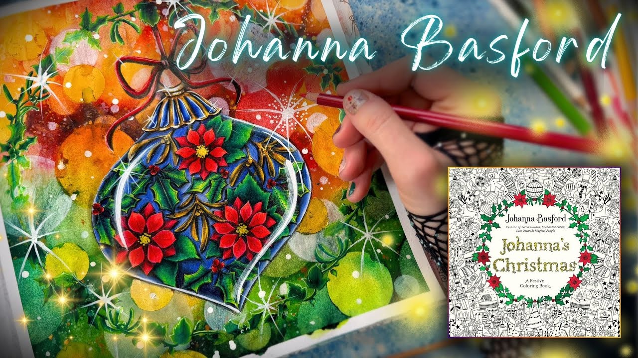 😱 This almost RIPPED the paper! Johanna Basford's "Johanna's Christmas" | Watercolor Coloring