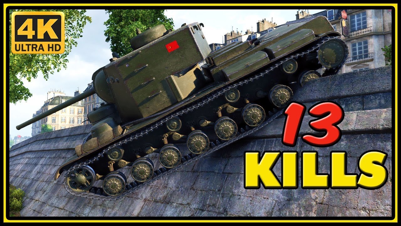 KV-5 - 13 Kills - 1 VS 6 - World of Tanks Gameplay - 4K Video