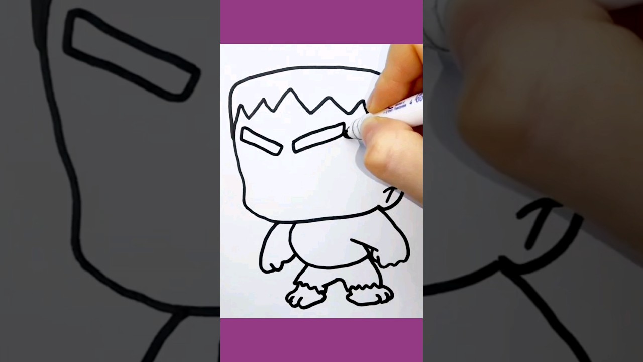 Easy drawing ||  How to draw Hulk cute in a very easy way | Superhero