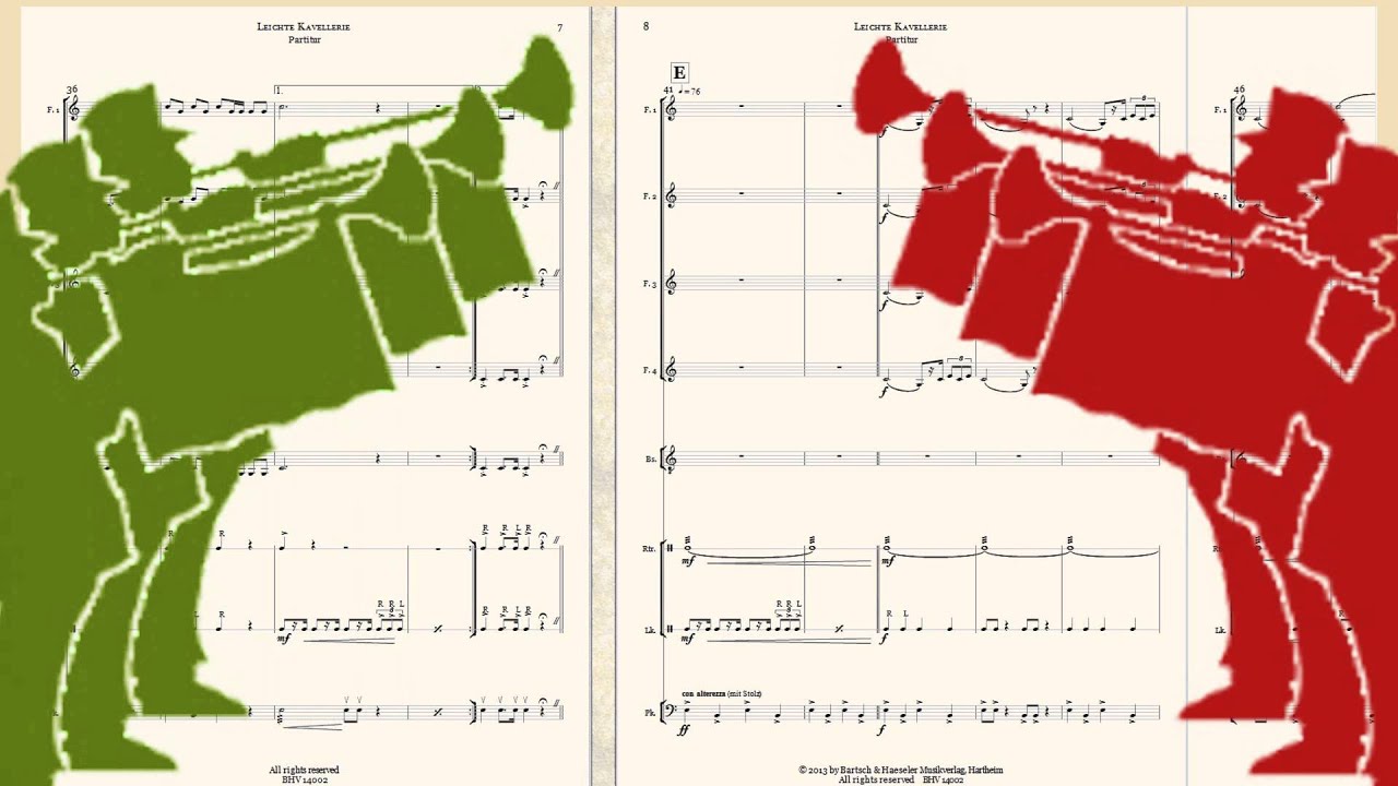 Leichte Kavallerie f&uuml;r Naturton-Fanfaren und Drum-Corps von Franz von Supp&eacute;