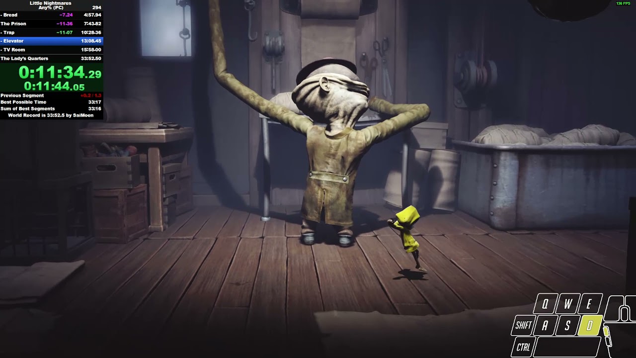 Little Nightmares Any% - 33:30.590 (33:56.140 with loads) Former WR