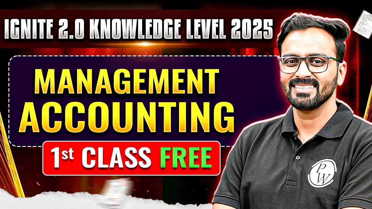 Management Accounting ACCA F2/MA | Free Demo Lectures 🔥 | ACCA Ignite 2.0 Knowledge Level 2025
