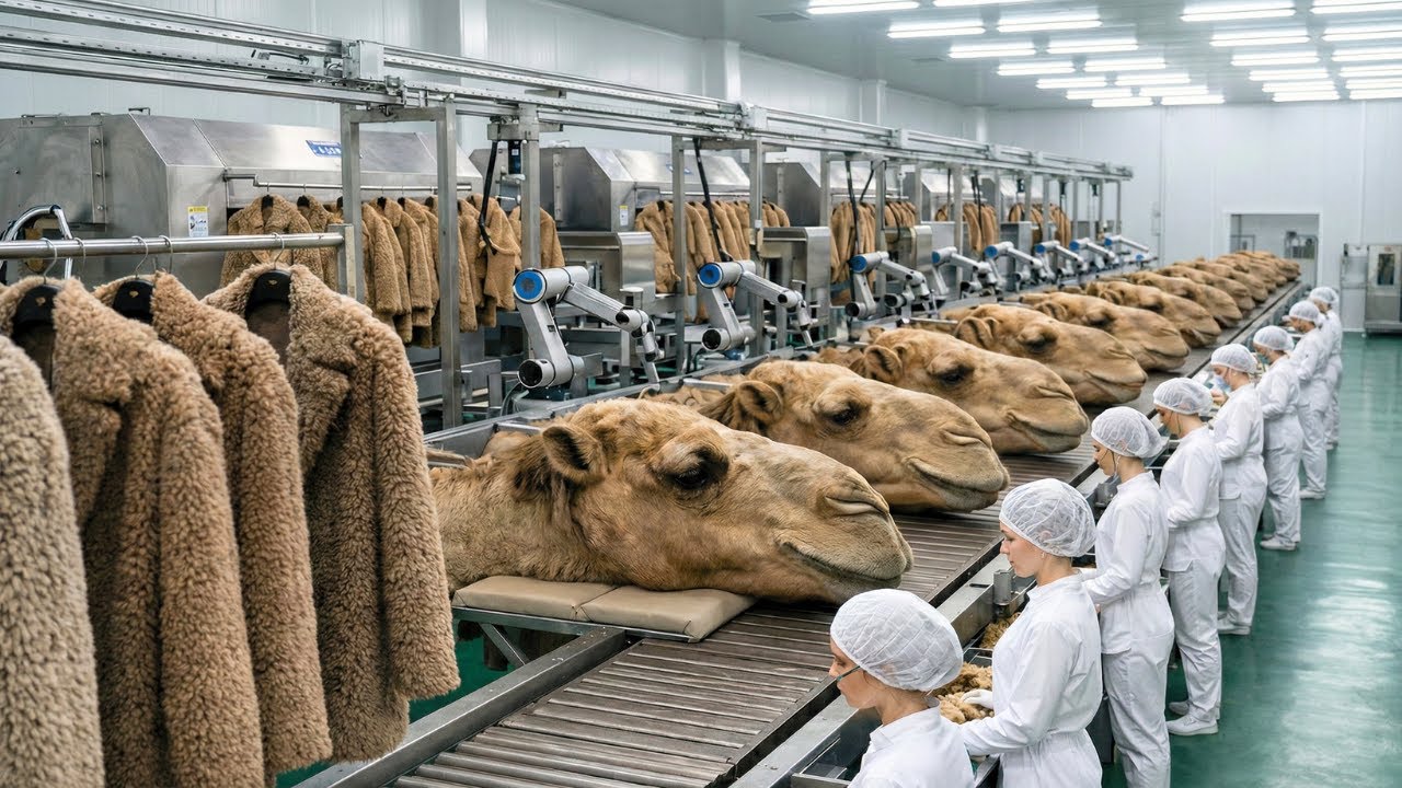 Inside the Massive Camel Wool Factory - From Desert Fiber to Extreme Winter Jackets (Full Process)