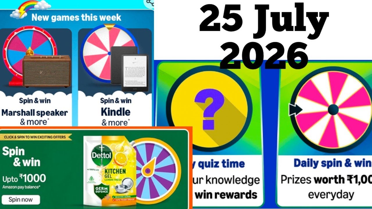 Amazon Quiz Answers Today: Amazon Click & Spin to Win Exciting Offers - Today's Amazon Quiz Answers