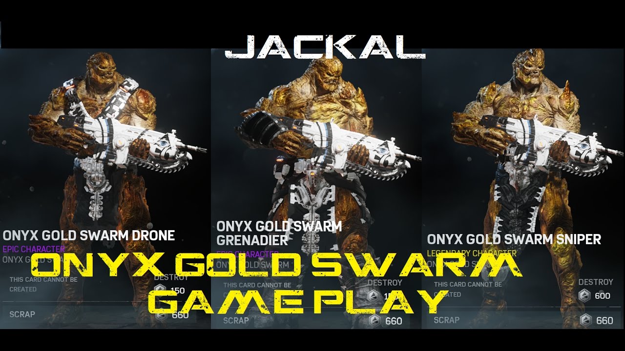 Gears of War 4 Onyx Gold Swarm Game Play Drone, Grenadier and Sniper