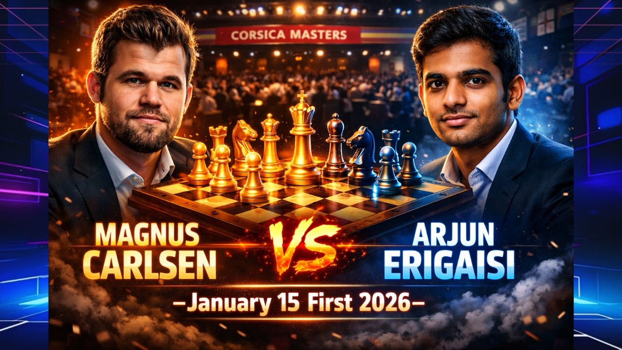 Magnus Carlsen vs Arjun Erigaisi ♟️ January 15, 2026 Round 10 ♟️ 53-Move Rapid Win♟️