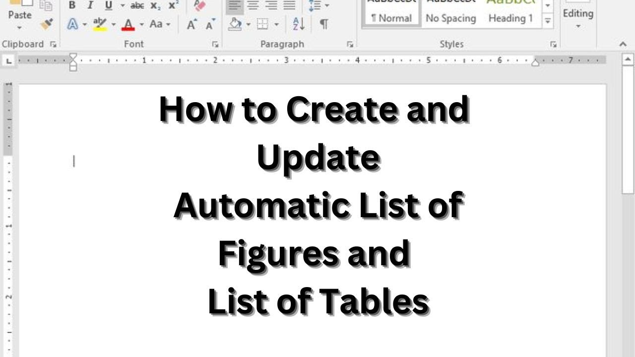 Automatic   List of Table and  List of figures