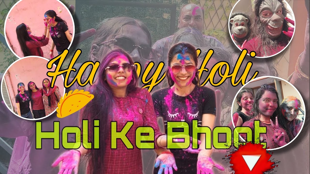 Bina Bhoot bane holi puri nhi ho sakti🤣 #holi #family #enjoy @sakshiprajapati293 #radheradhe 💕