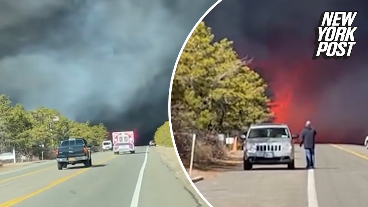 Shocking video shows massive flames from Long Island brush fire on Riverhead Road
