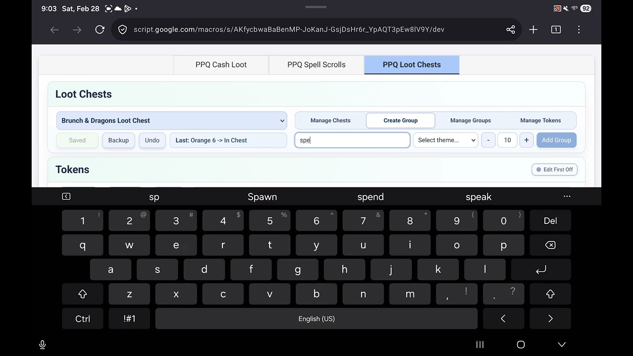 Loot Chest app for Dungeons and Dragons