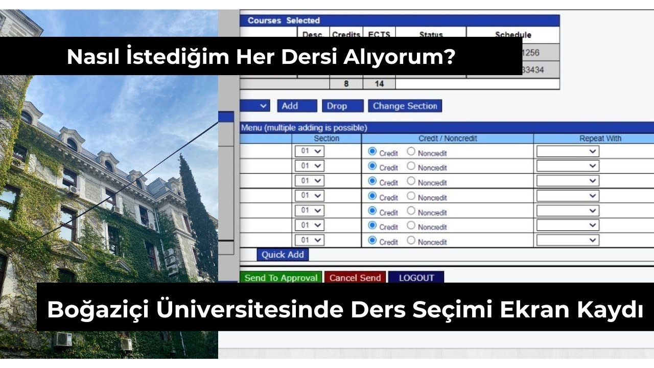 Boğaziçi Üniversitesi Ders Seçim | Ekran Kaydı ile Anlattım!