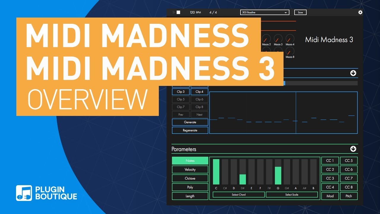 MIDI Madness 3 | Плагин для генерации MIDI-мелодий, аккордовых последовательностей и басовых партий