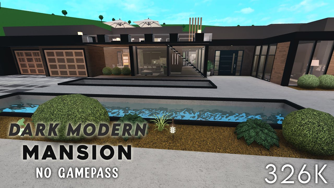 Dark Modern Mansion (No Gamepass) | Bloxburg Builds