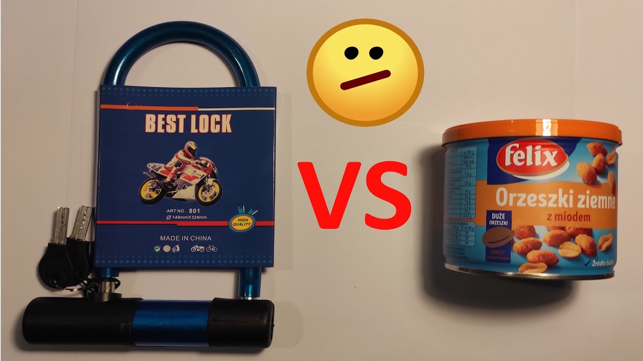 U-Lock VS puszka z orzeszkami. Jedno z najgorszych zapięć rowerowych:/ Blokada, której warto unikać.