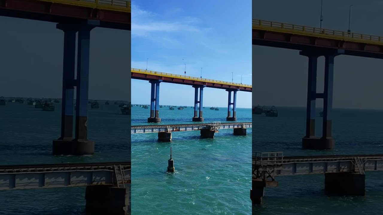 Trichy Express crossing Pamban bridge 