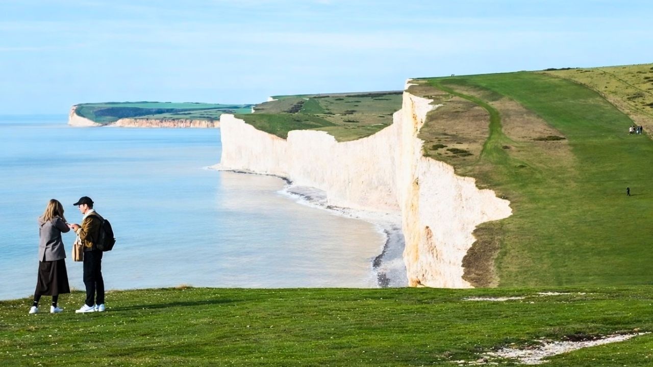 The Seven Sisters Cliffs Walk, English Countryside 4K