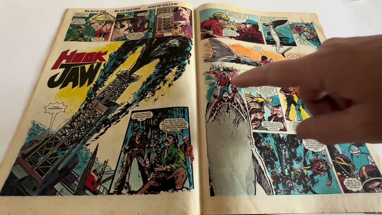 Комикс Action Comic, выпуск № 2, 1976 год, 21 февраля 1976 года (до запрета), с наклейкой Hookjaw...