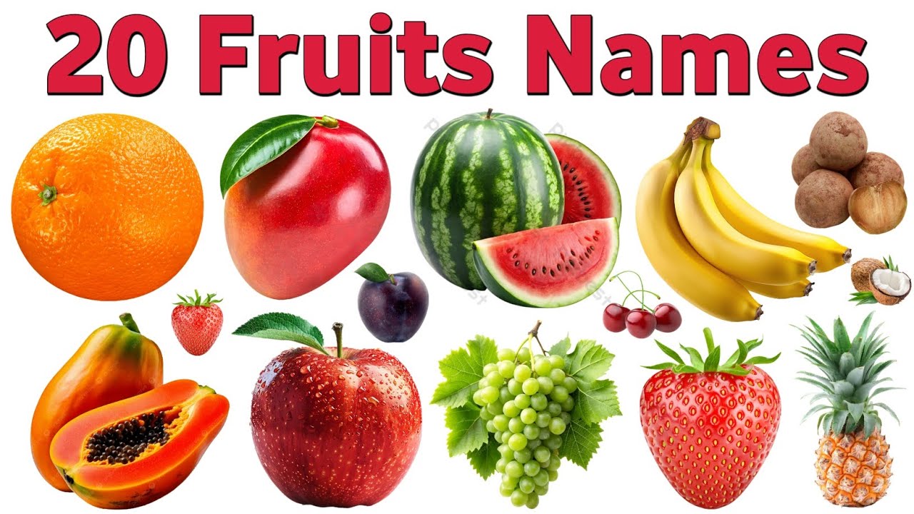 20 Fruits Names in English | Fruits for Kids | Learn Fruits Names | Kids Vocabulary Video | Kids 