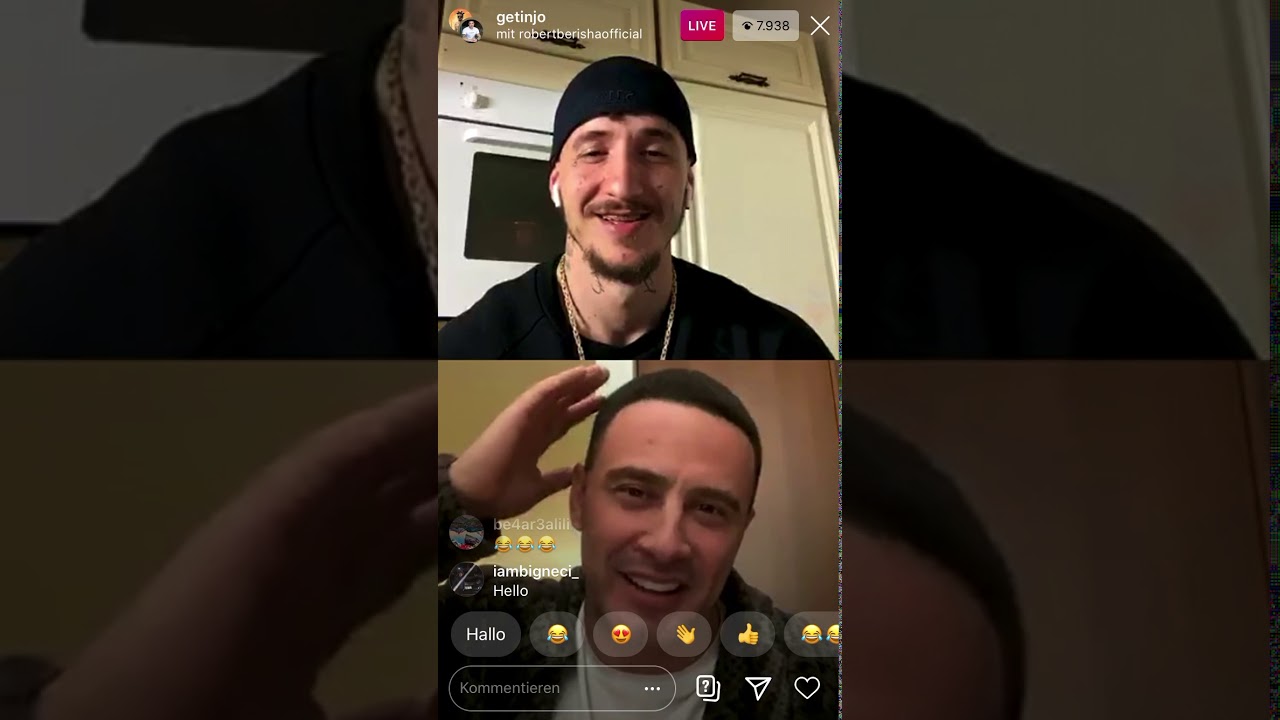 Robert Berisha & Getinjo - Live në Instagram/ Vica