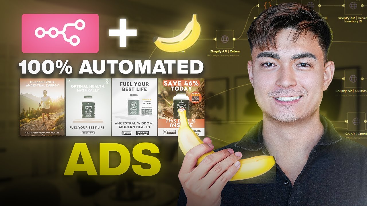 How to Generate 100 On-Brand Nano Banana Ads On Autopilot (n8n Tutorial)