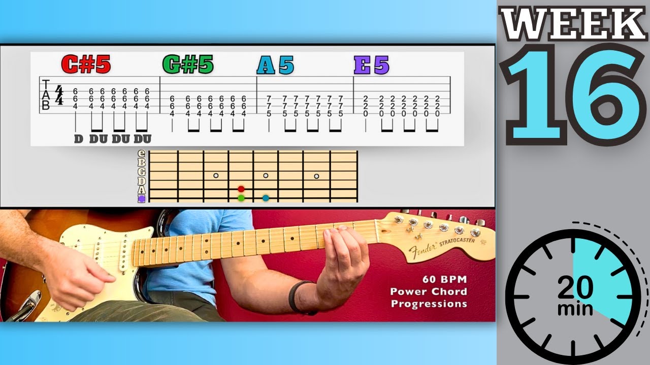 [Level 2] Guitar Practice Session for Beginners Week 17 | 16th Notes, Smooth Chord Changes, and More