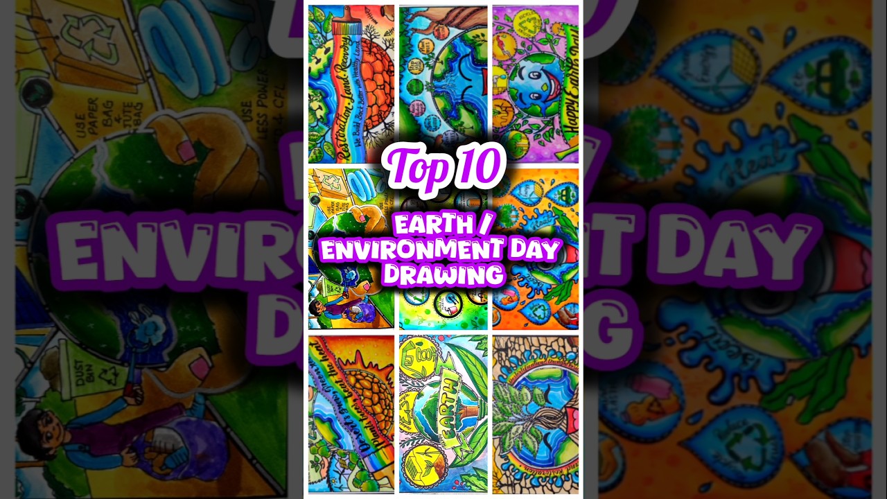 🌍Earth Day Drawing| World Earth Day Poster Drawing| Save Earth Poster| Save Environment Drawing