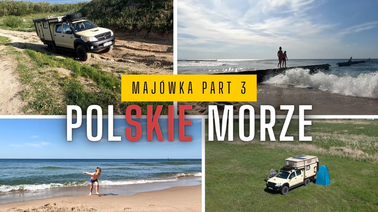 Przez Polskę kamperem wyprawowym 4x4 | Plaża Kopań i kąpiel w lodowatym Bałtyku