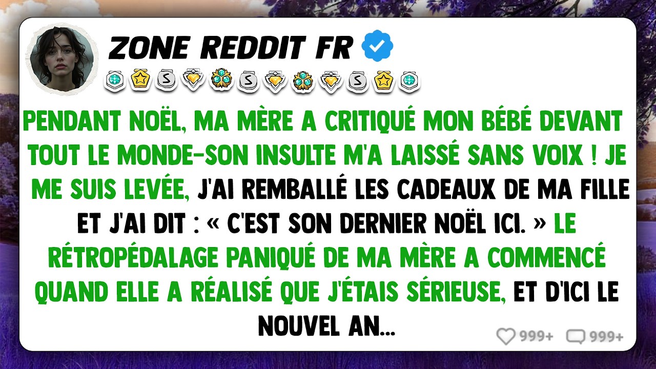 Pendant Noël, ma mère a critiqué mon bébé devant tout le monde – son insulte m'a laissé sans voix !