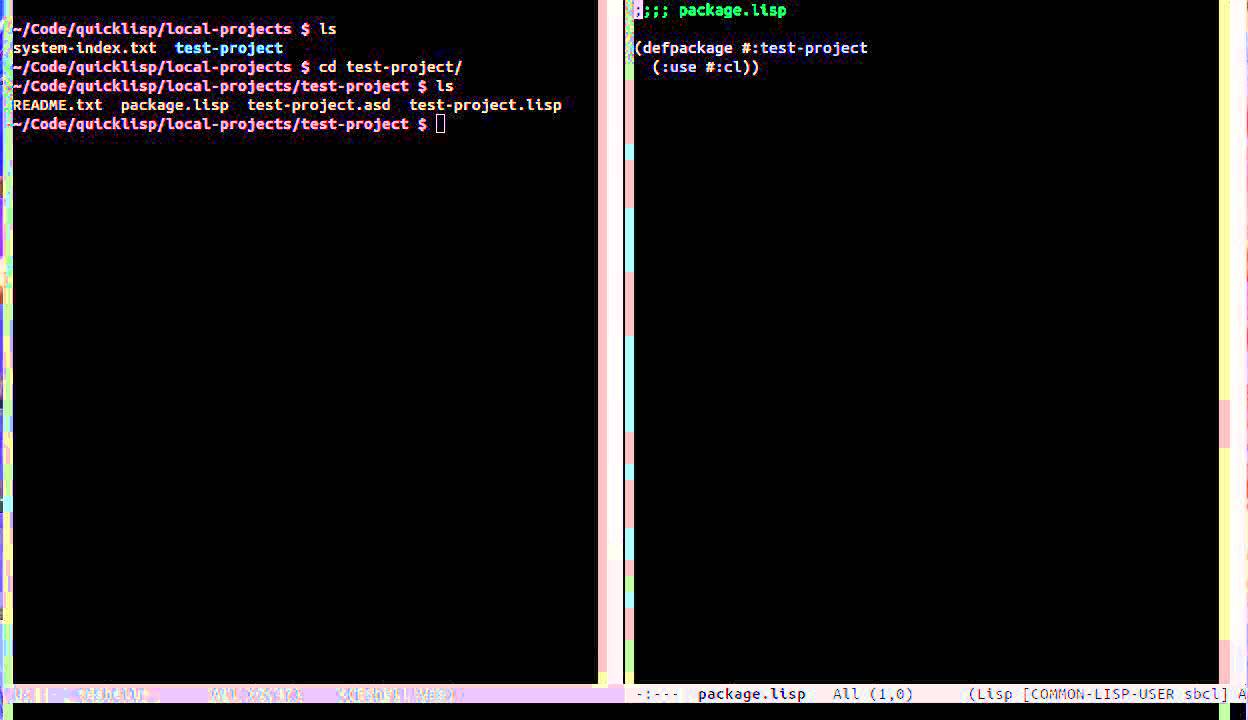 Common Lisp - How to Start a New Project