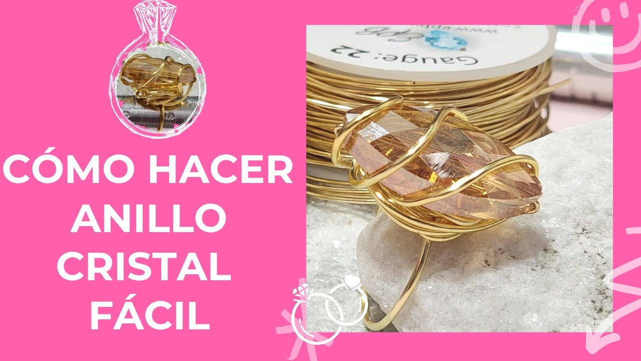 COMO HACER ANILLO CON CRISTAL GRANDE 💎💍