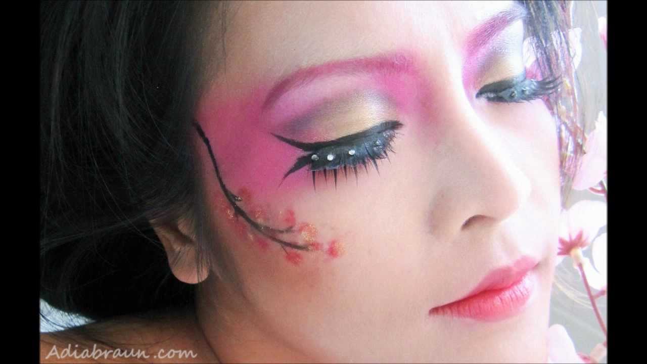 Spring cherry blossom-Modern geisha inspired makeup tutorial