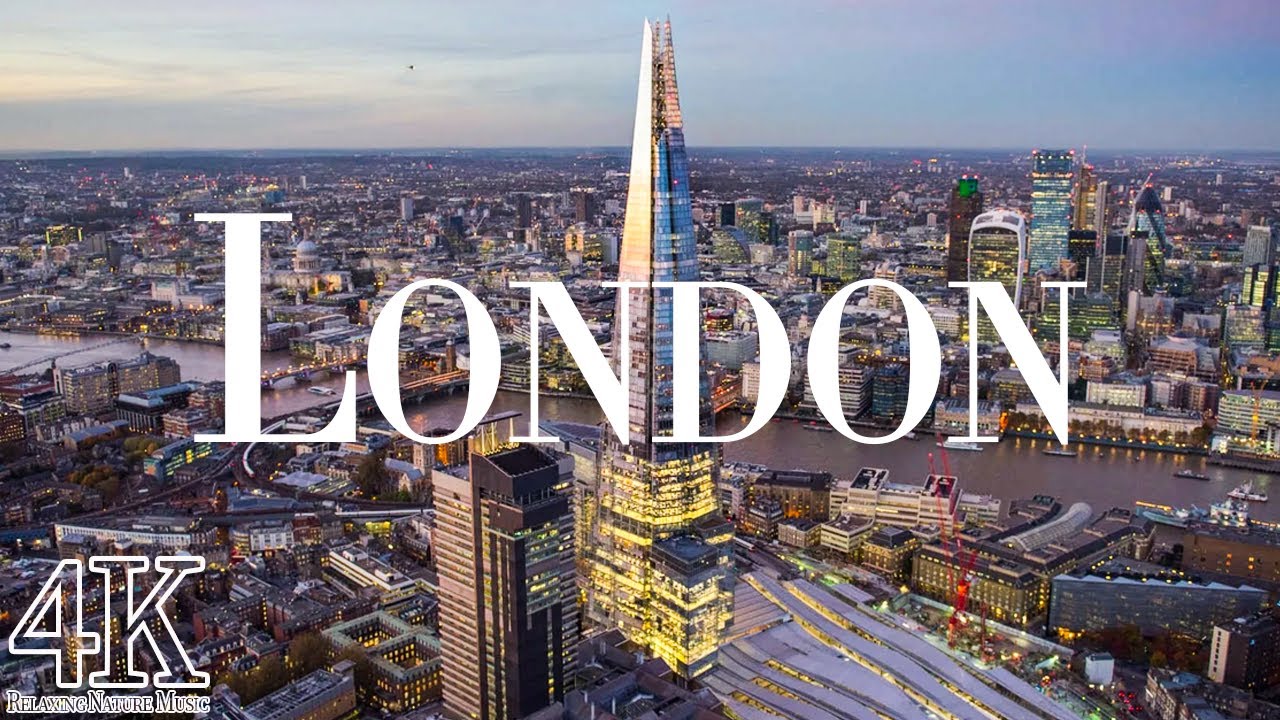 London 4K drone view • Stunning footage aerial view of London | Relaxation film with calming music