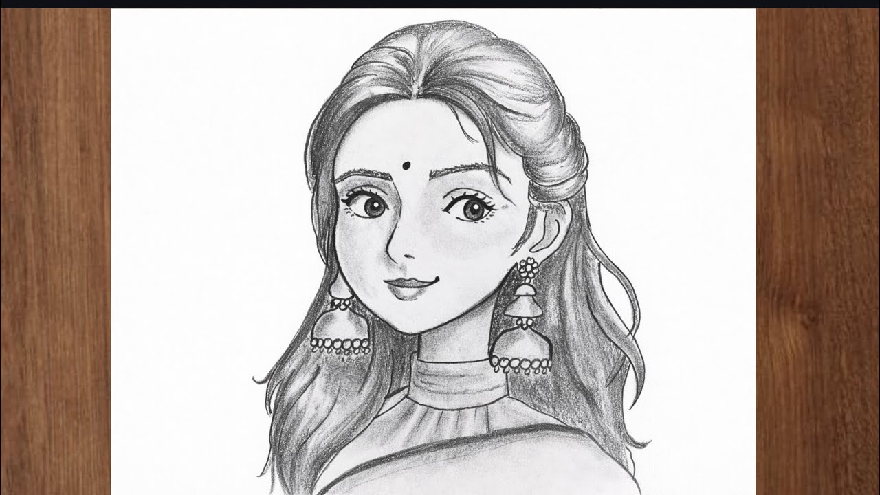 How to Draw a Girl with Traditional Dress|| Step by Step Drawing || Pencil Sketch for Beginners 