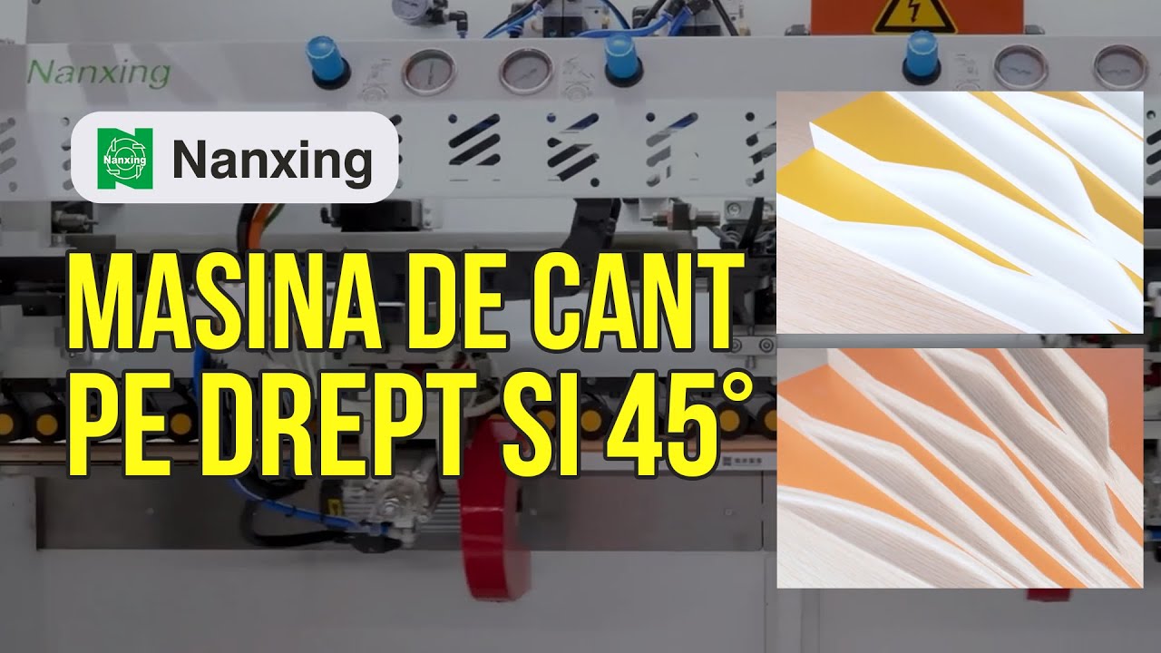 Vezi ce poate face Nanxing NB370! Mașina de frezat și aplicat cant pe drept și la 45°