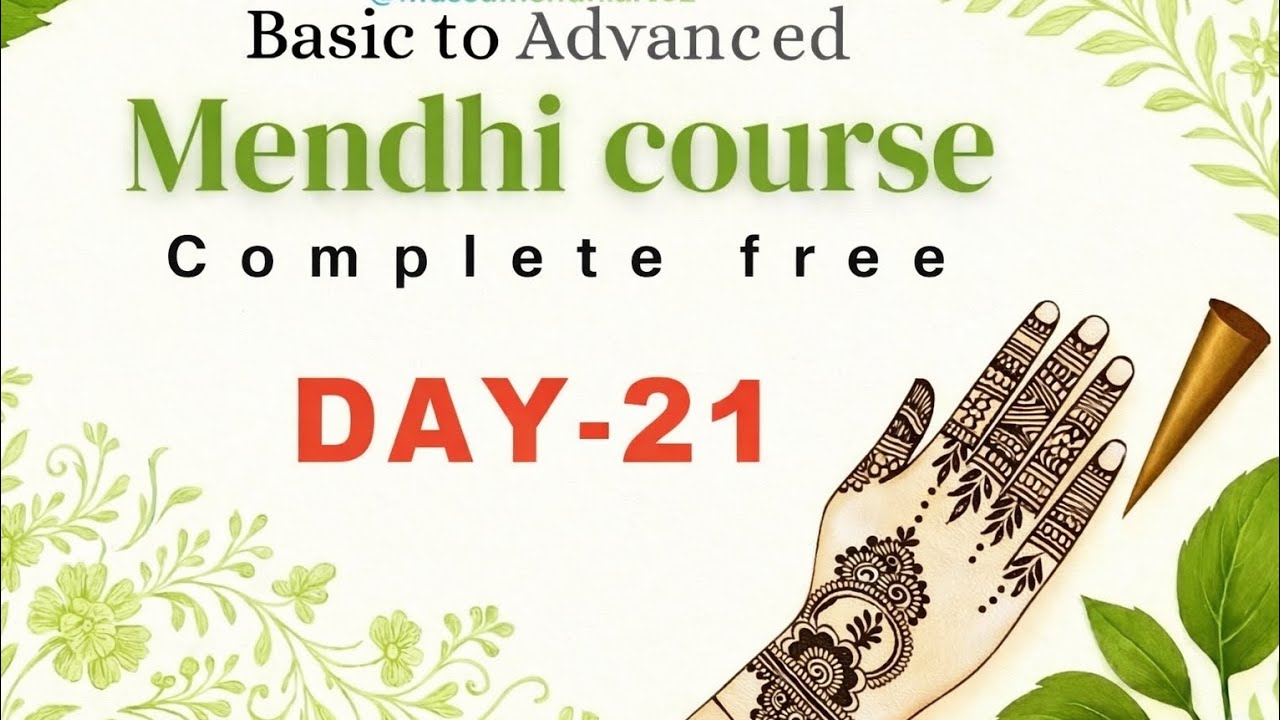 Mendhi class --21 🌿🌿Step by step practice ke saath ✨📌 Complete course bilkul FREE📌 #mussu 