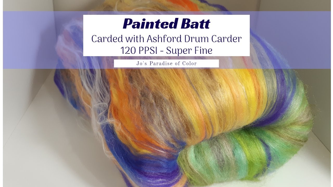 Окрашенный батт - Ashford Drum Carder - Super Fine 120PPSI #ashford #woolencraft