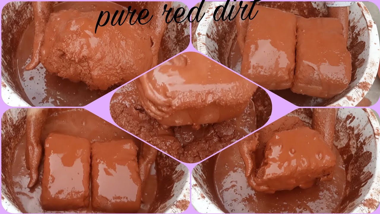 Pure red dirt giant shapes❤️❤️ crumbling in fomy water Full Mouthwatering 🤤🤤pasteplAy dipping