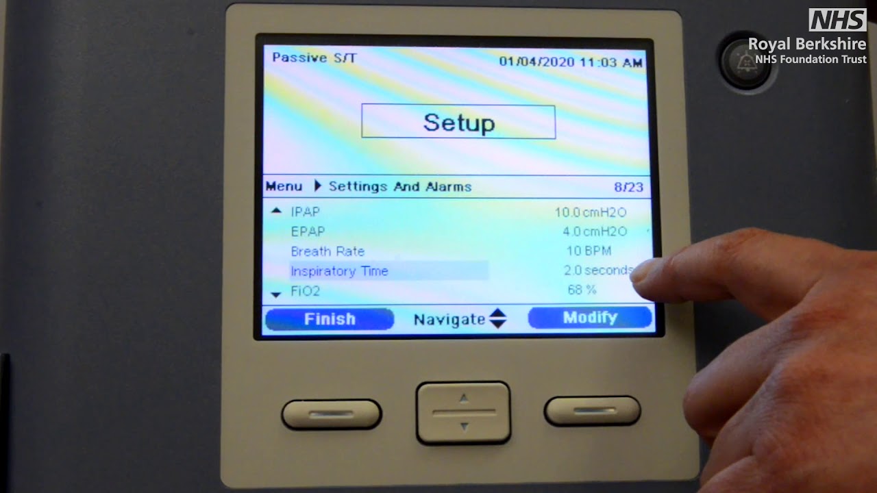 NIV - Programming BiPAP NIV Parametres