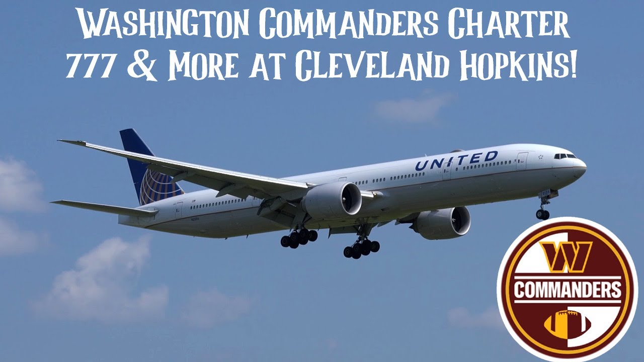 25 Minutes of Up Close Plane Spotting at Cleveland Hopkins. Washington Commanders 777 Charter & More