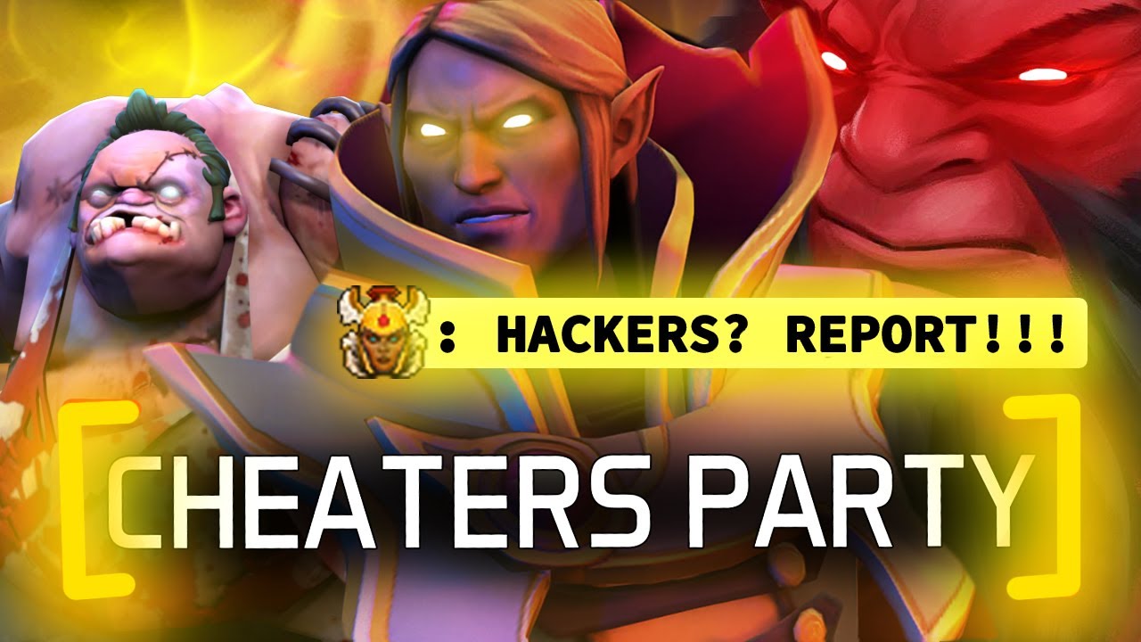 Dota 2 Cheaters Detected - PARTY HACKERS use SCRIPTS (PUDGE, INVOKER, AXE) !!!